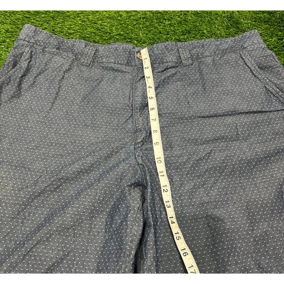 JOHNNIE-O Flat Front Chino Short Mens 44 Inseam 8" Chambray Geometric Blue - Picture 8 of 8